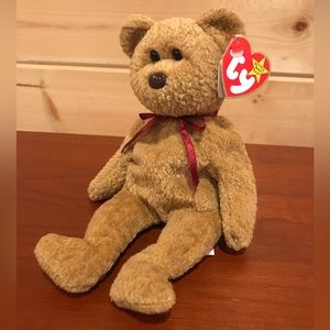 TY 1993 Curly the Teddy Bear Beanie Baby